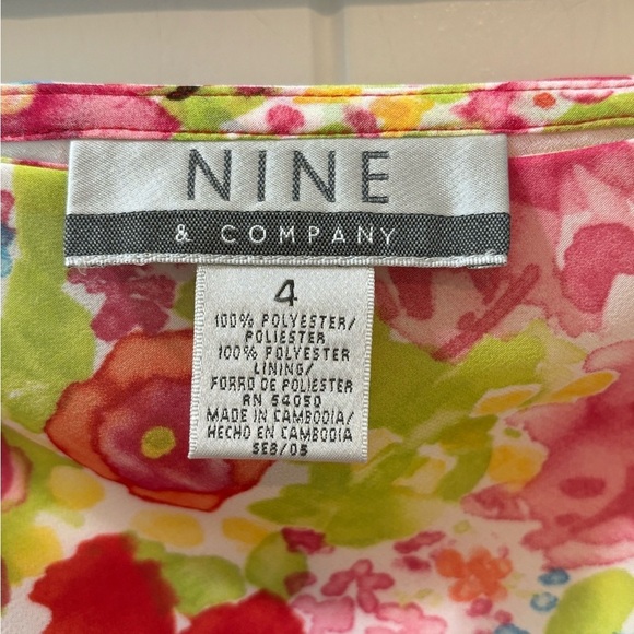 Nine & Company Asymmetrical Floral Ruffle Midi Skirt Vintage Y2K Size 4 - Picture 7 of 7